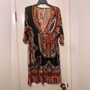 Cristina Love V neck size L beautiful fall colored dress